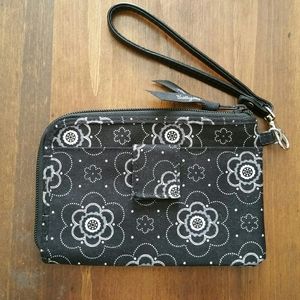Thirty One Blank and White Wristlet